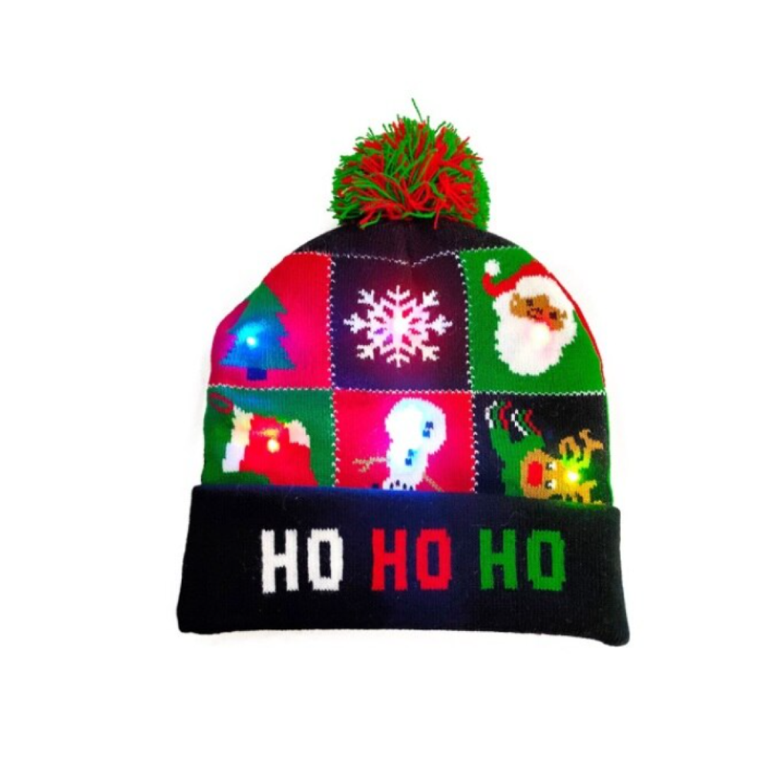 Gorro navideño con Luces led novedoso