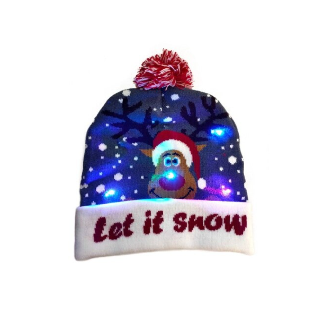 Gorro navideño con Luces led novedoso