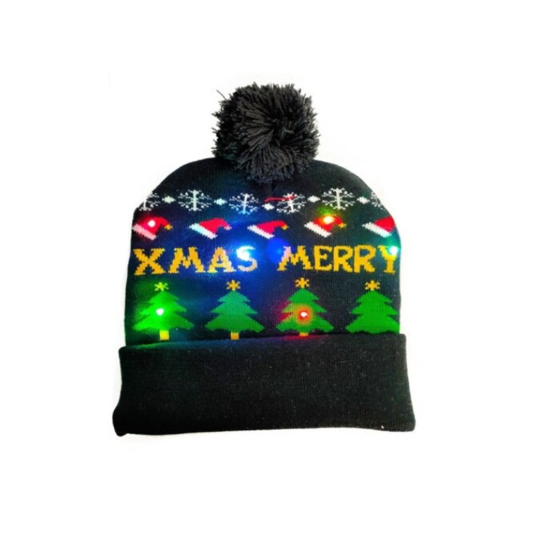 Gorro navideño con Luces led novedoso