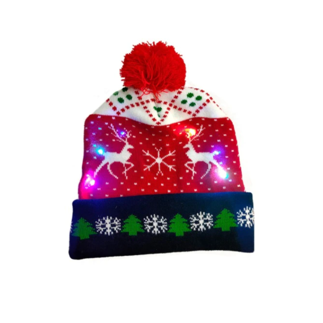 Gorro navideño con Luces led novedoso