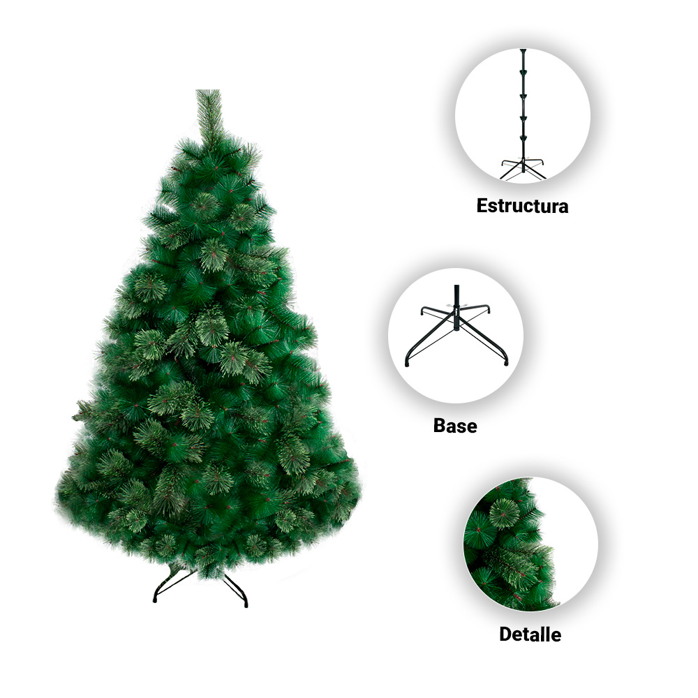 Árbol Navideño Verde Cepillo Combinado 180 Cm Altura