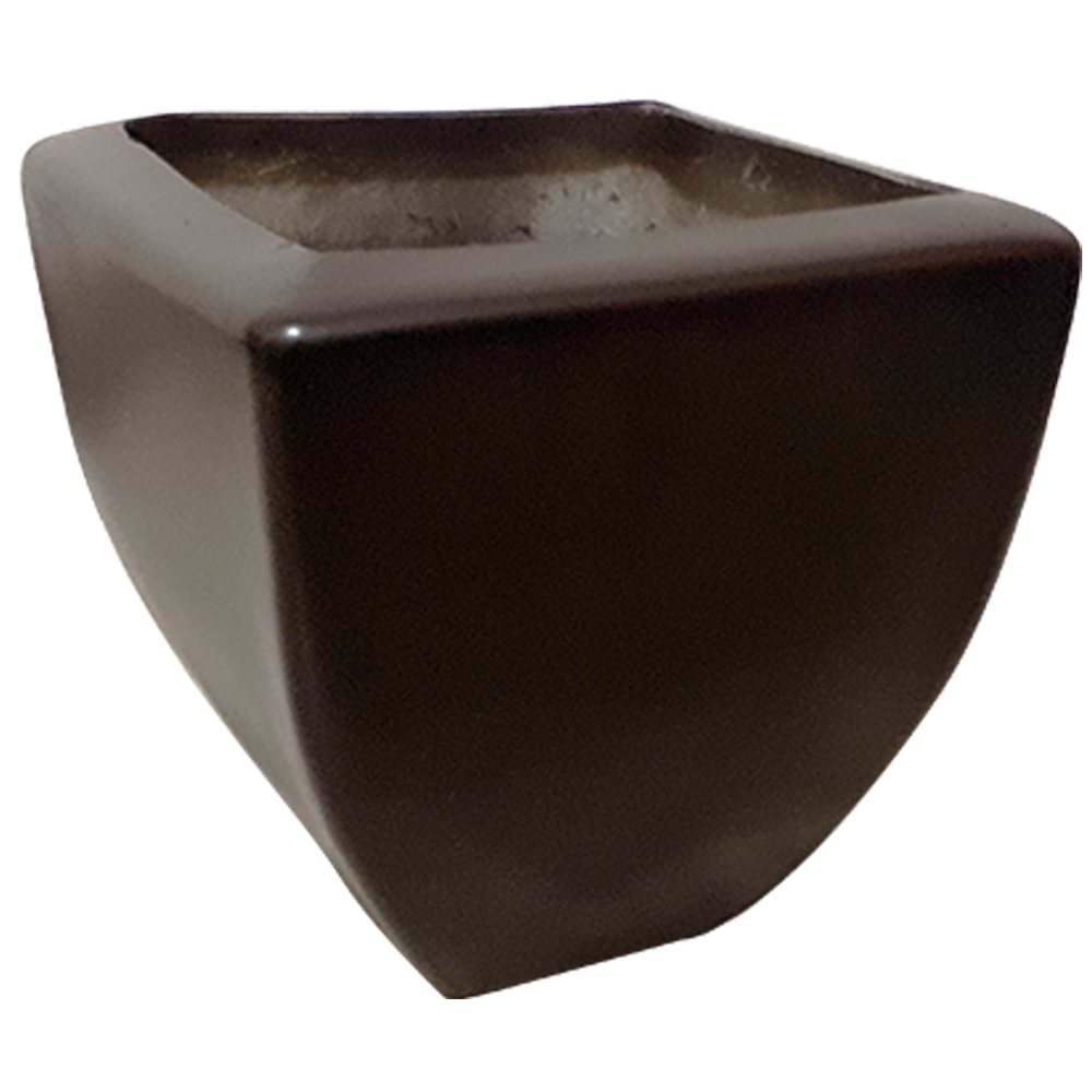 Maceta de fibra de vidrio modelo Trapecio Italiano Mini chocolate*