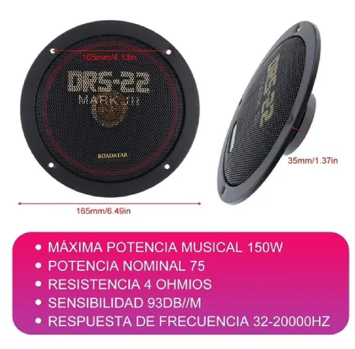 Par De Bocinas Para Carros Audio 6.5 150w