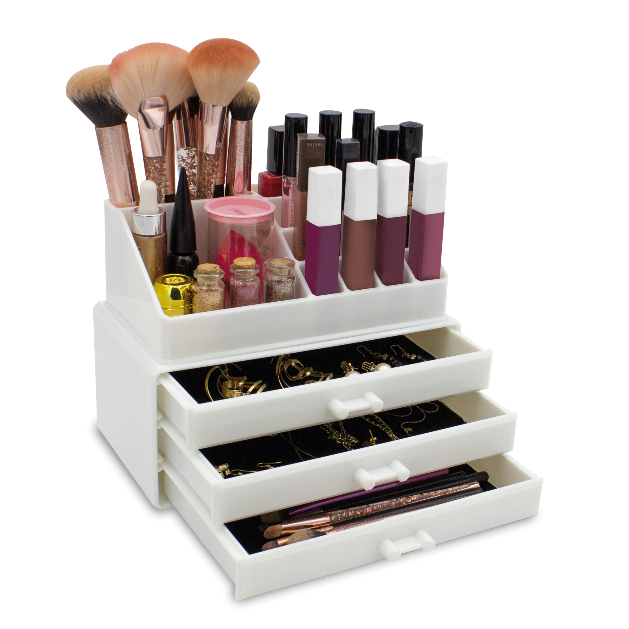 Organizador Para Cosméticos Acrílico Maquillaje Cosmetiquera BLANCO.