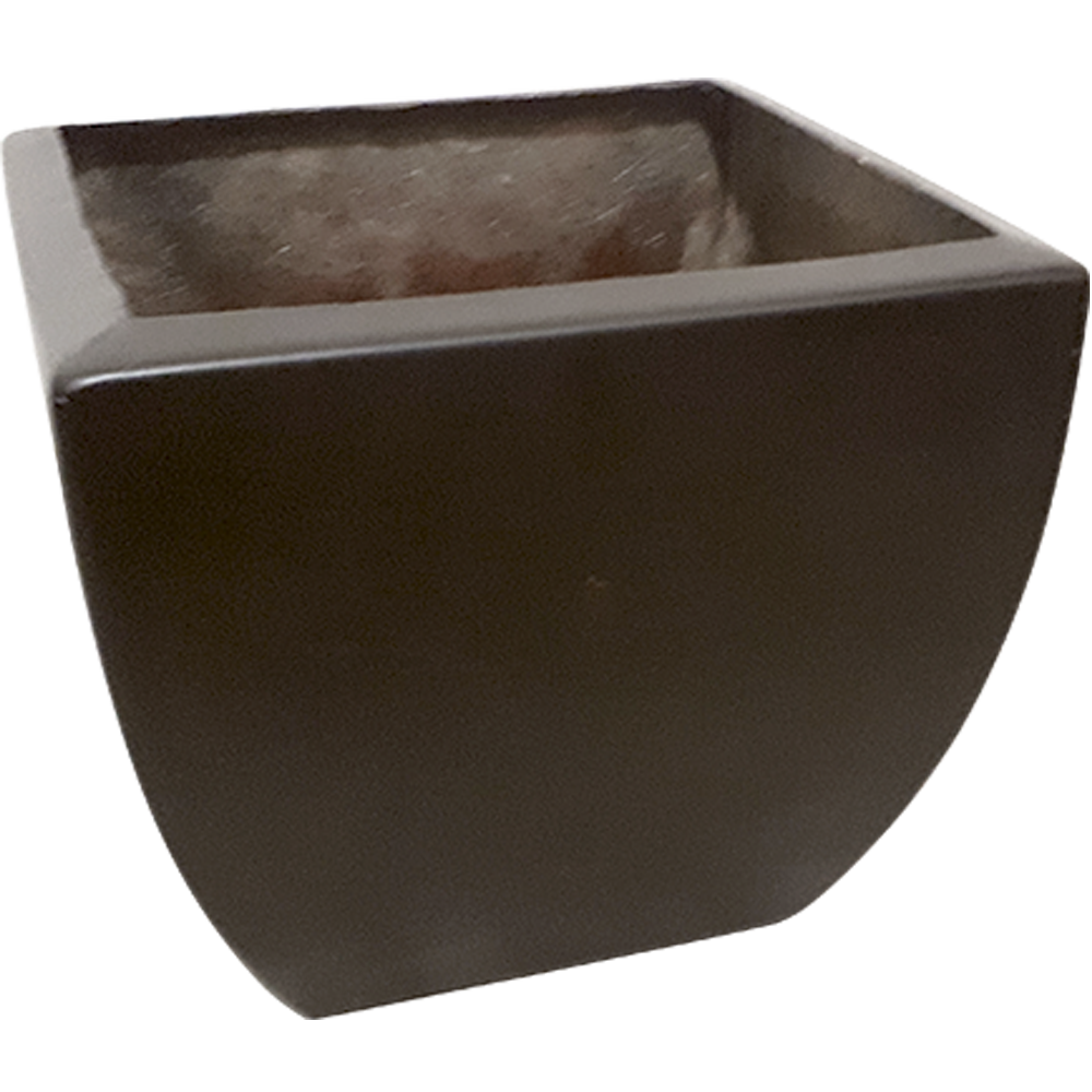 Maceta de fibra de vidrio modelo Trapecio Italiano Chico chocolate*