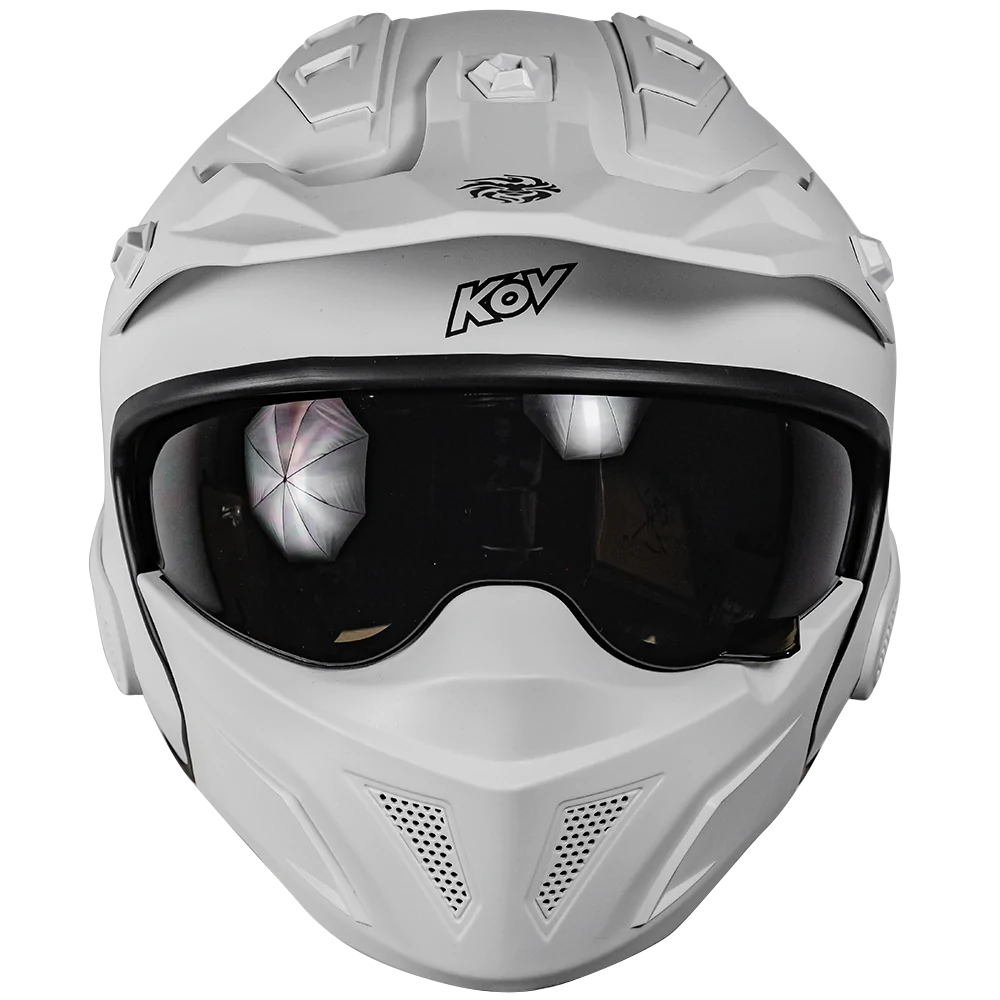 CASCO KOV ROCK-O BLANCO MODULAR PARA MOTO CERTIFICADO DOT 