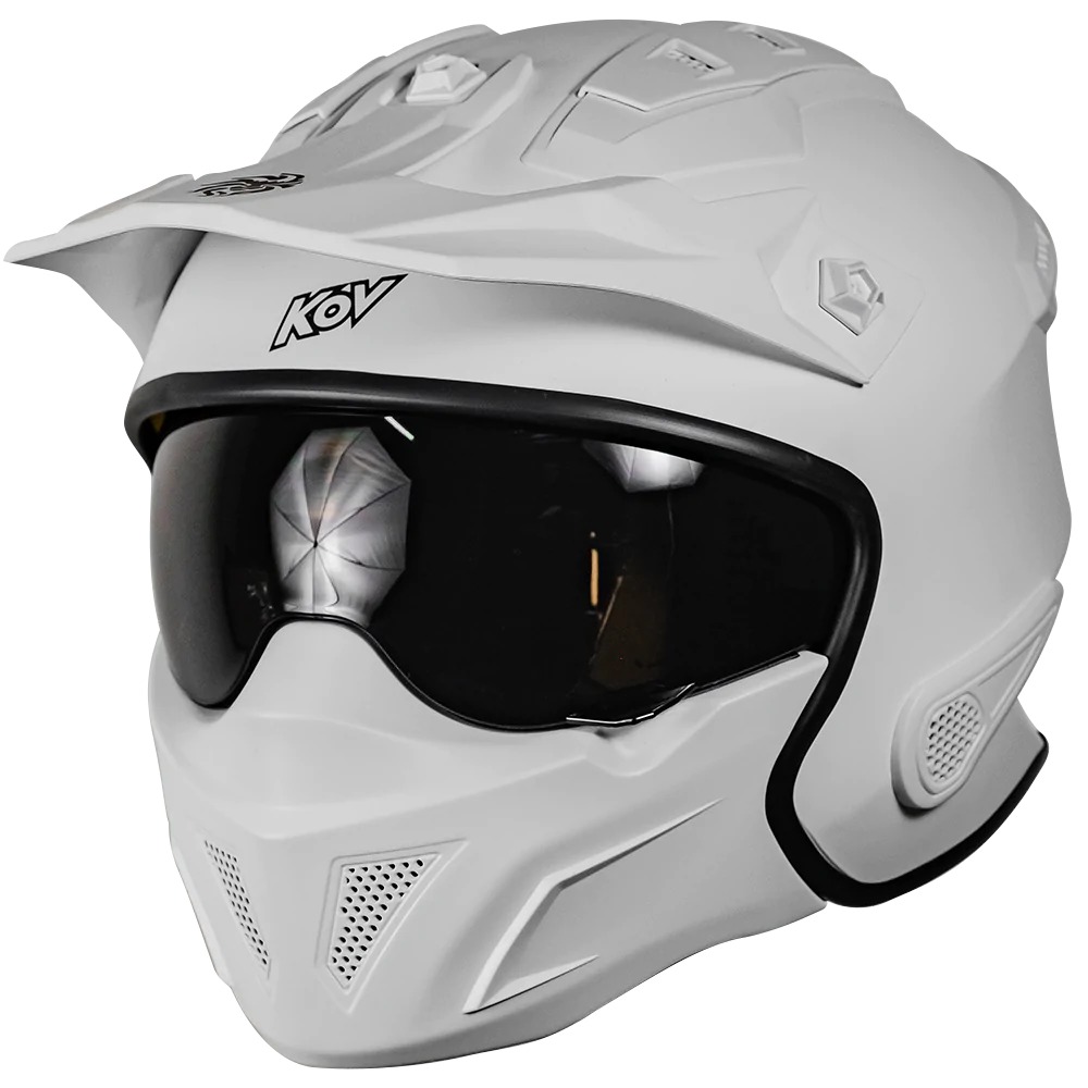 CASCO KOV ROCK-O BLANCO MODULAR PARA MOTO CERTIFICADO DOT 