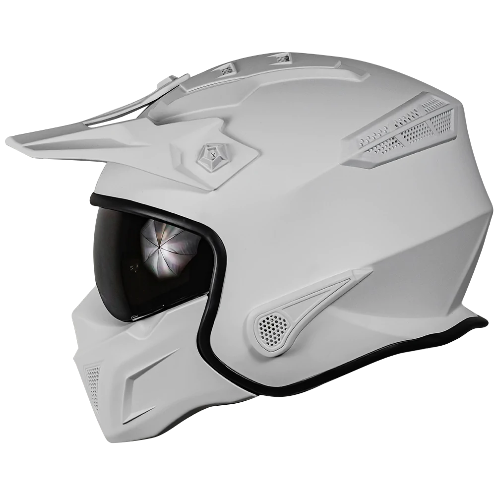 CASCO KOV ROCK-O BLANCO MODULAR PARA MOTO CERTIFICADO DOT 