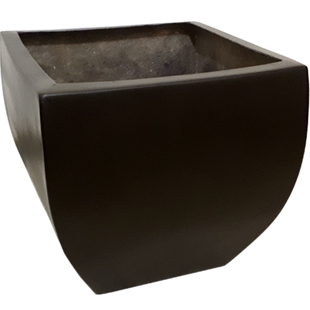 Maceta de fibra de vidrio modelo Trapecio Italiano Mediano chocolate*
