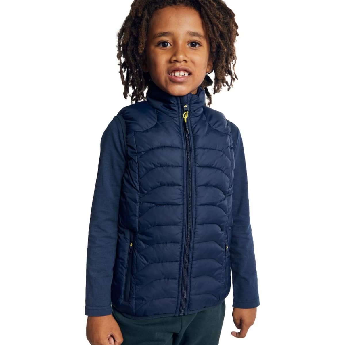 Chaleco para niño repelente al agua, color azul marino, con cuello alto, marca Next & Co. mod. 1038734