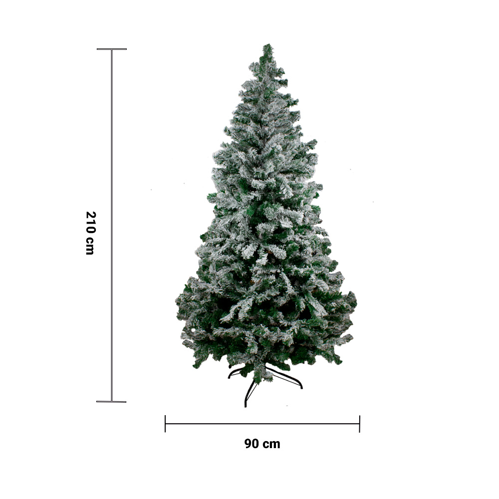Árbol Verde Nevado Para Navidad Artificial 210 cm