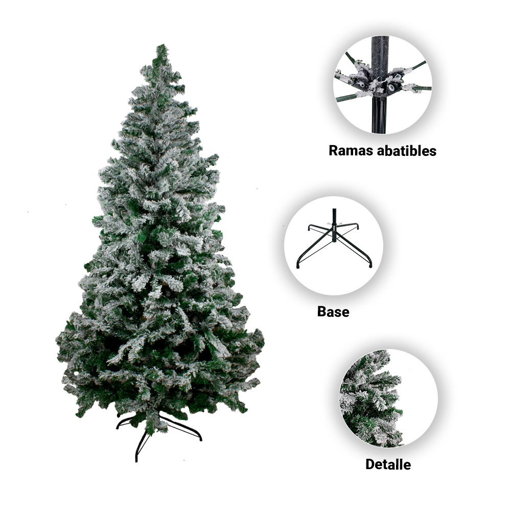 Árbol Verde Nevado Para Navidad Artificial 210 cm