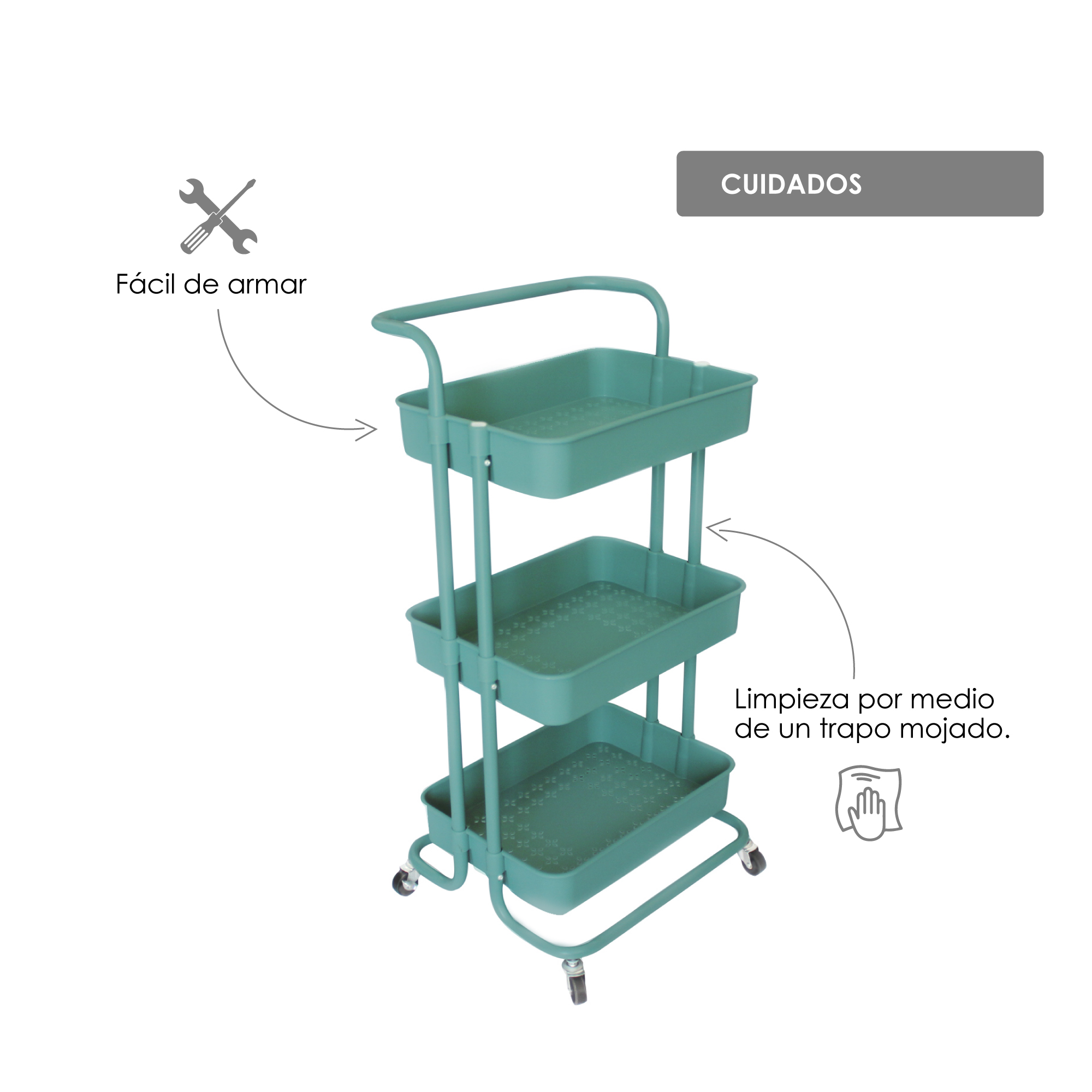Carrito Multifuncional Organizador Azul