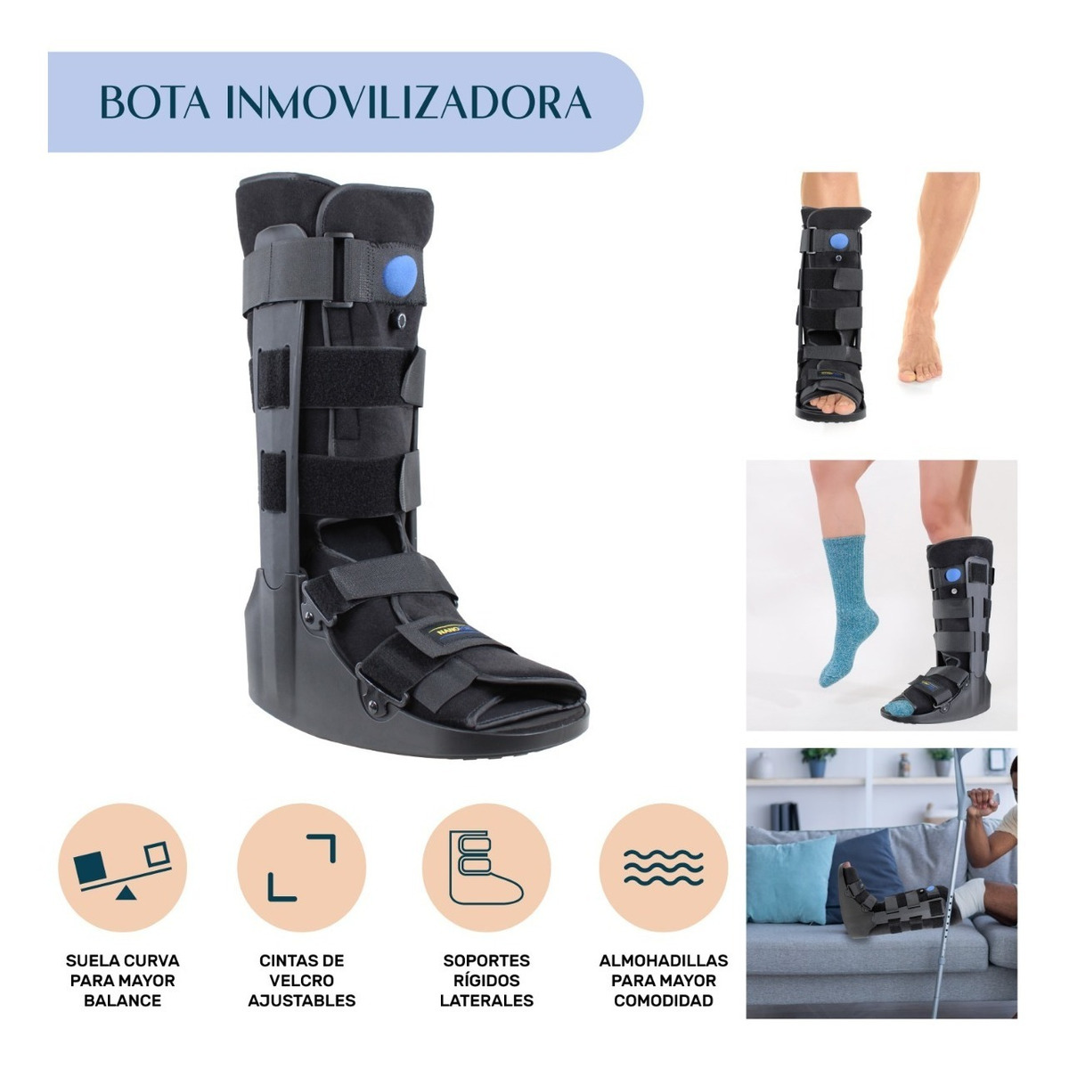 Bota Neumatica Ortopedica Ferula Walker Larga Inmovilizador MED