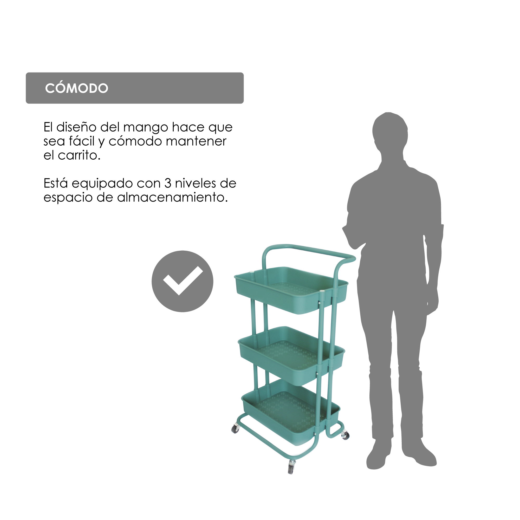 Carrito Multifuncional Organizador Azul