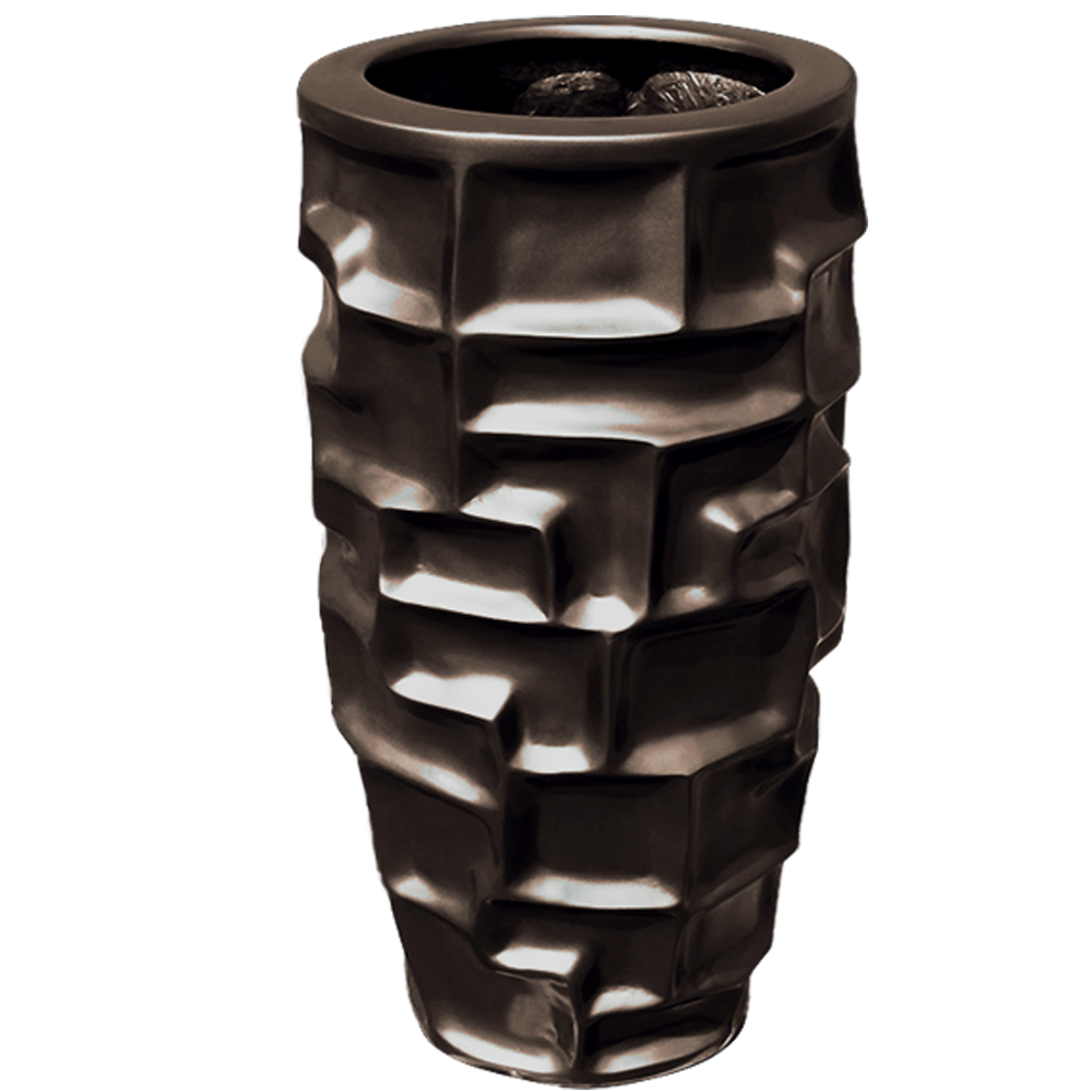 Maceta de fibra de vidrio modelo Panal Mediano chocolate*
