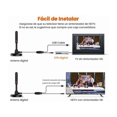 Antena De Tv Digital Para Interiores Antena Hdtv 4k 1080p