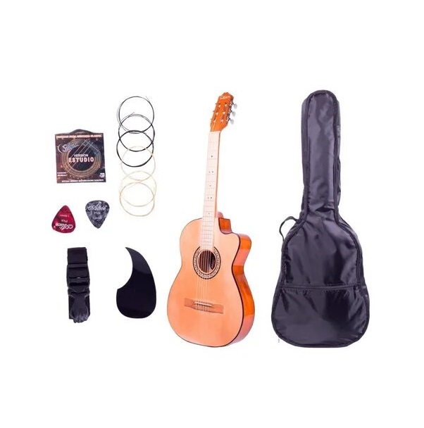 Guitarra clásica La Purepecha GCV curva + Accesorios 