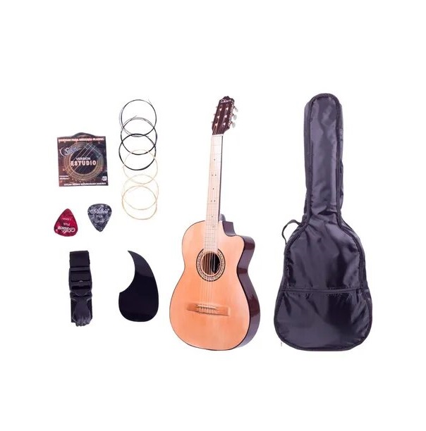 Guitarra clásica La Purepecha GCV curva + Accesorios 