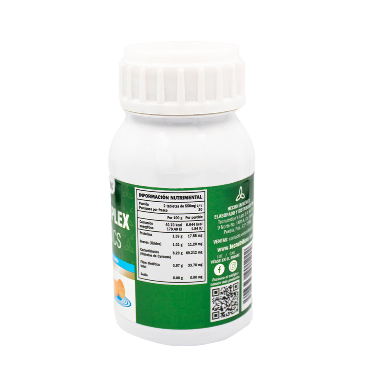 Suplemento alimenticio con vitaminas, probióticos y antioxidantes, Herb Complex y probióticos, 60 tabl