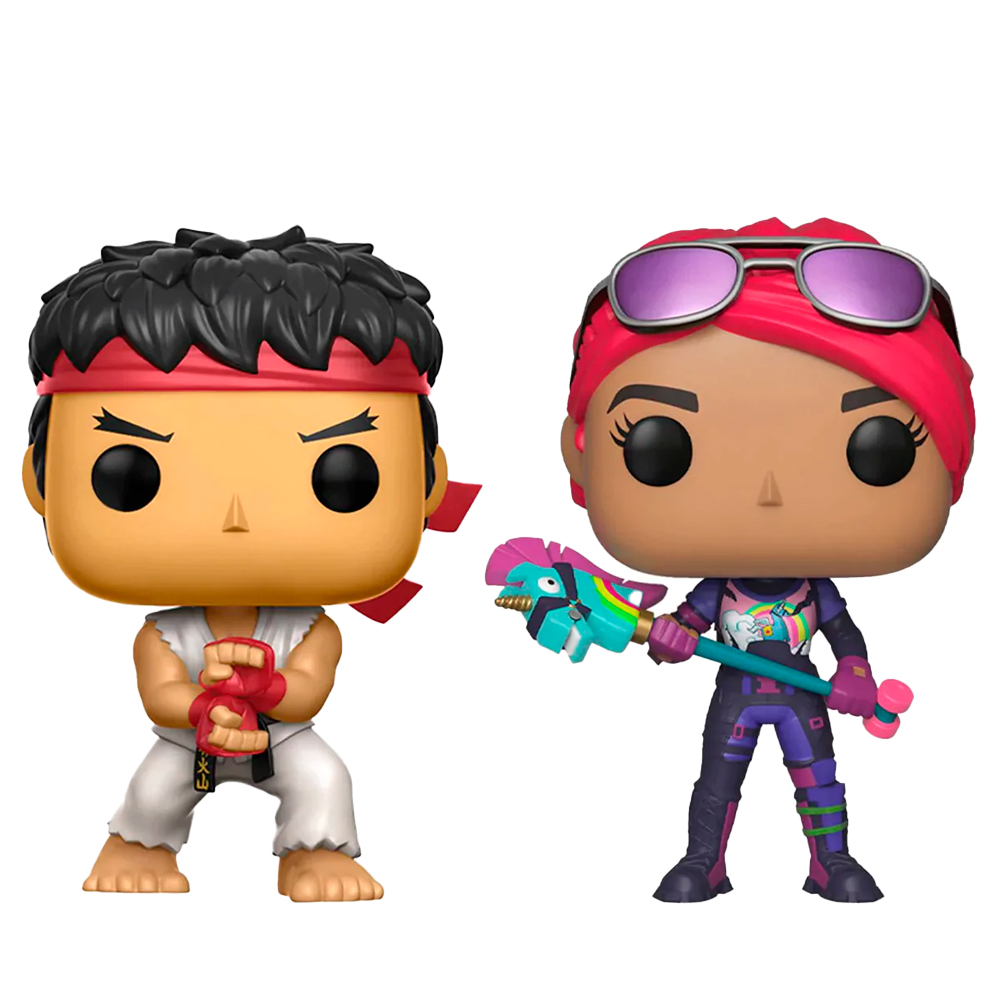 Funko Pop Ryu Y Brite Bomber Street Fighter Fortnite 2 Pack Original