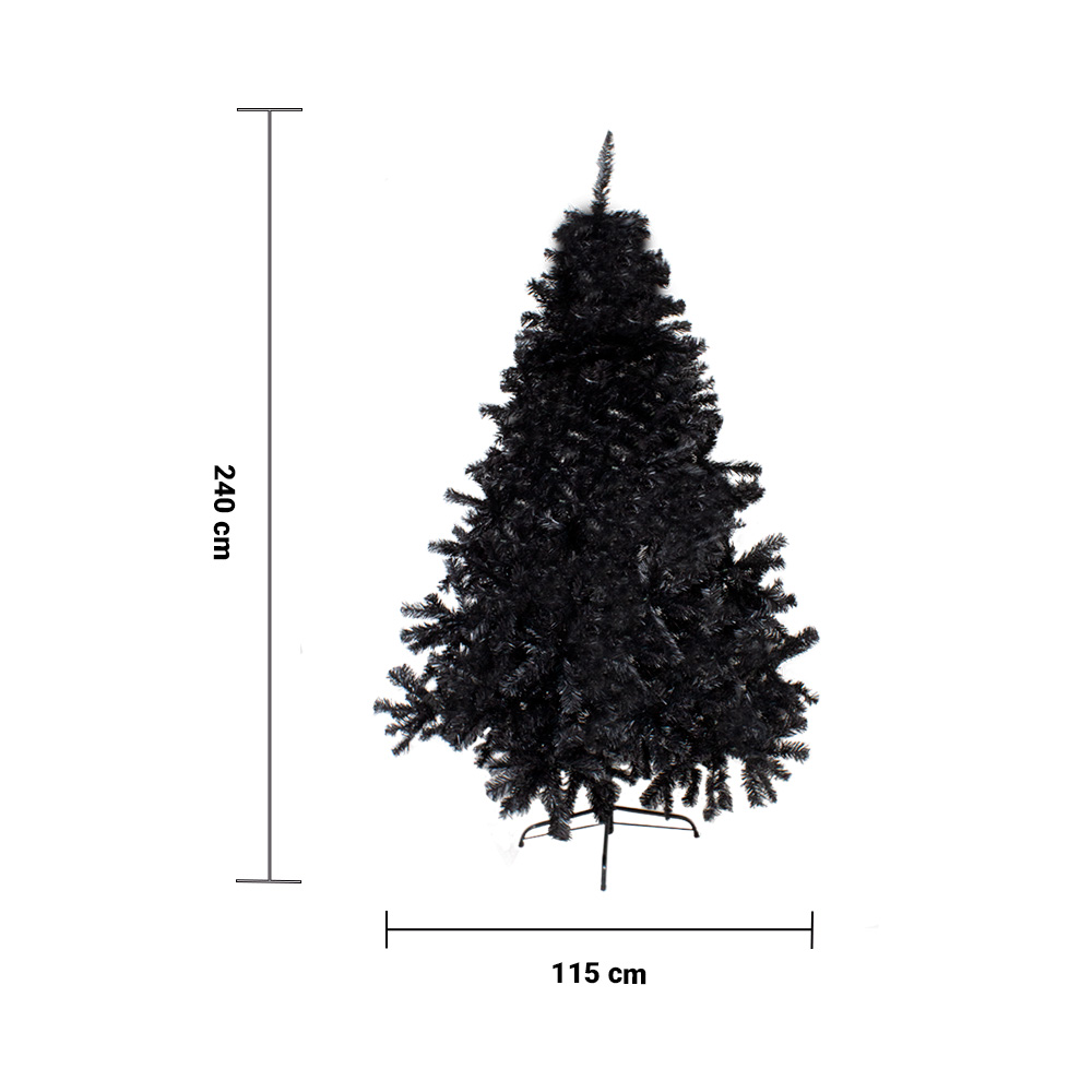 Árbol Pino De Navidad Negro Elegante 240 Cm Artificial
