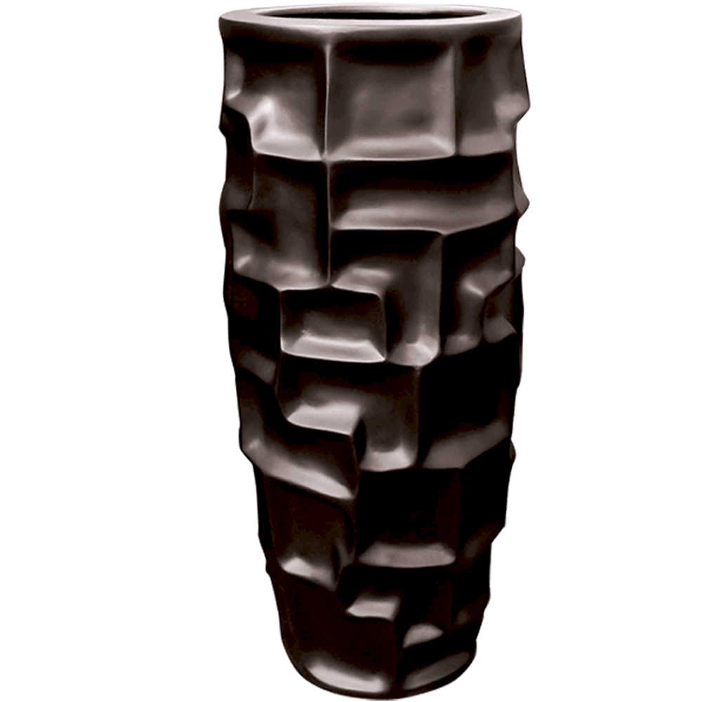 Maceta de fibra de vidrio modelo Panal Grande  chocolate*