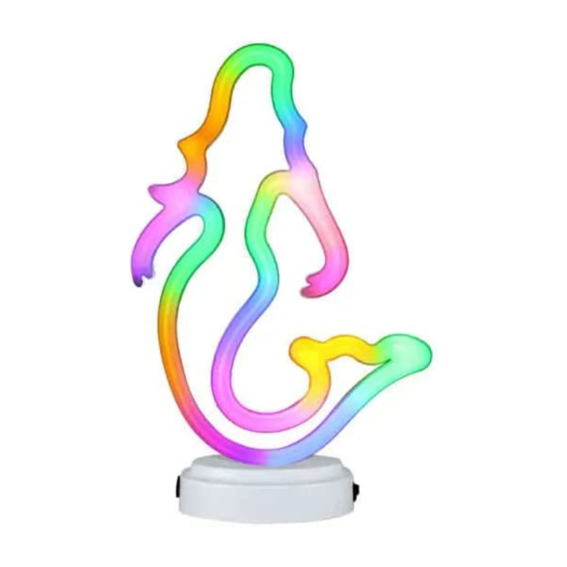 Lámpara de Luz LED - Comercializadora AJR - de Escritorio Decorativa - Luz Neón con Diseño de Sirena - Multicolor