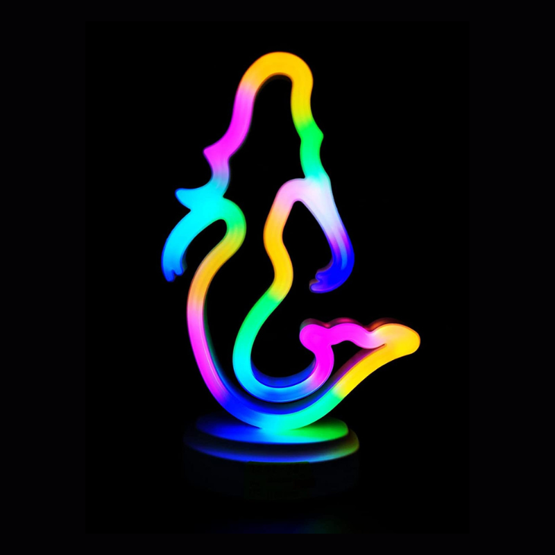 Lámpara de Luz LED - Comercializadora AJR - de Escritorio Decorativa - Luz Neón con Diseño de Sirena - Multicolor