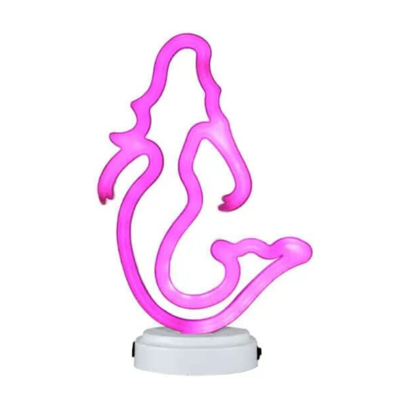Lámpara de Luz LED - Comercializadora AJR - Luz Neón con Diseño de Sirena - Rosa
