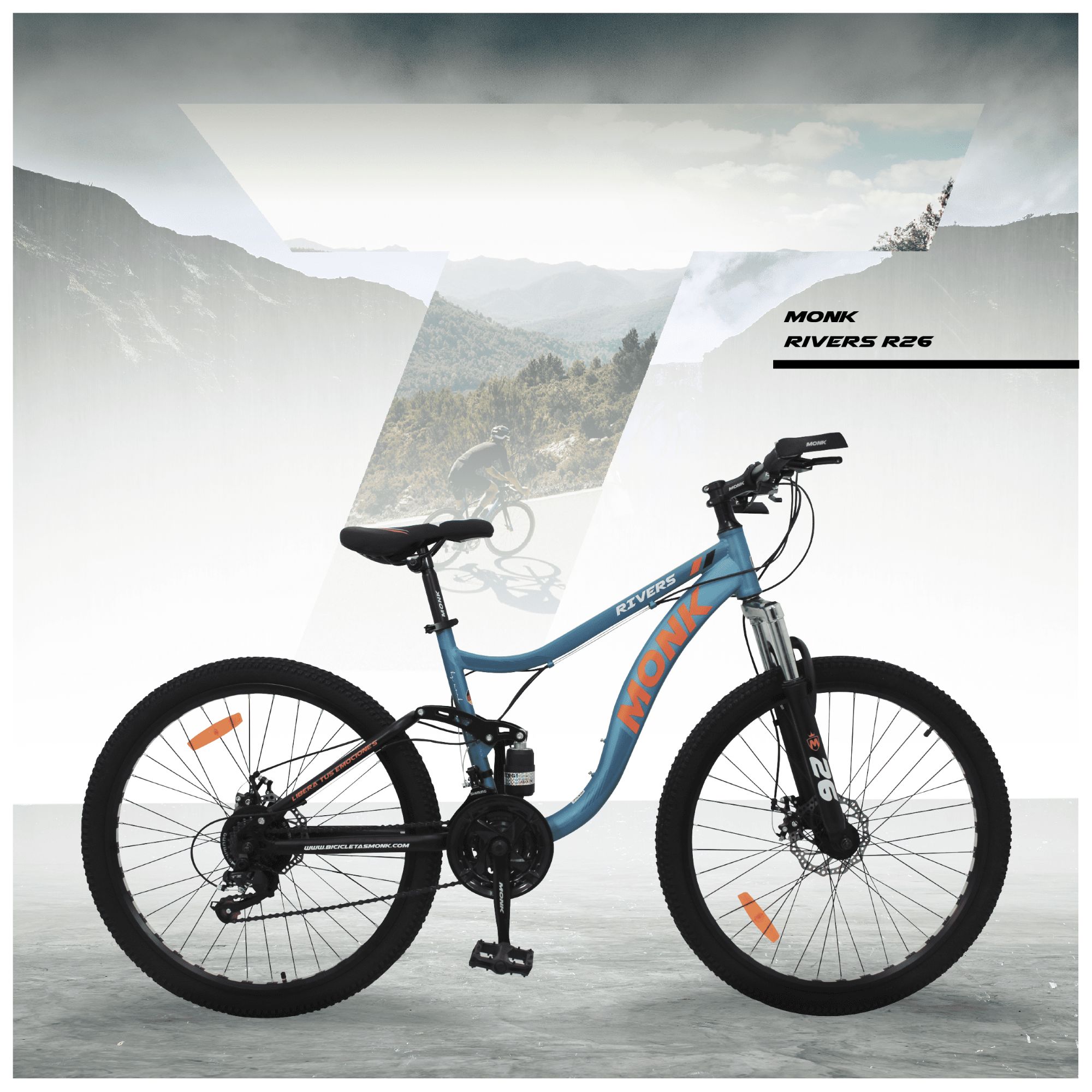 Bicicleta De Montaña Con Doble Suspensión R26 Monk Rivers