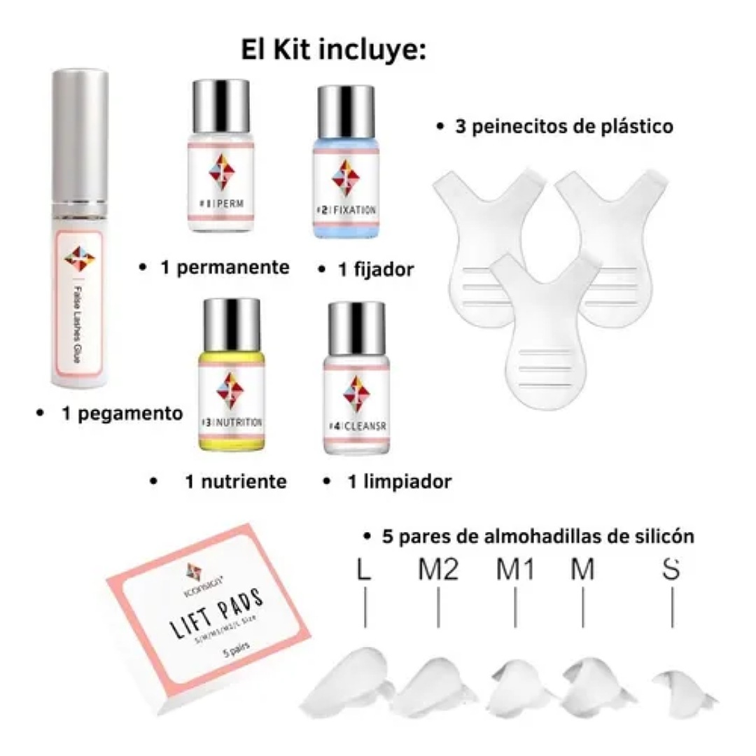 Kit Lash Lifting De Pestañas Rizado Marca Iconsign Dama