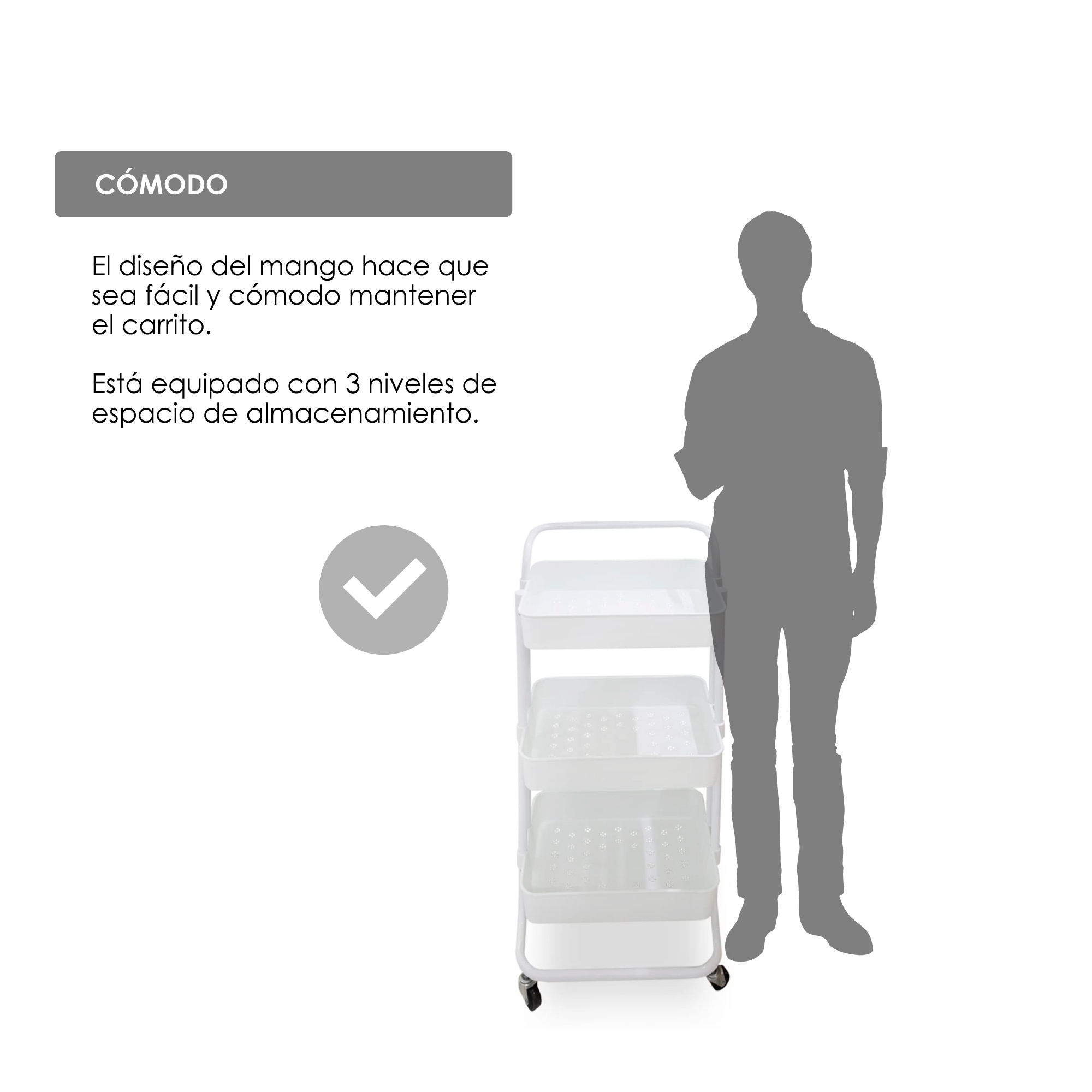 Carrito Multifuncional Organizador Blanco