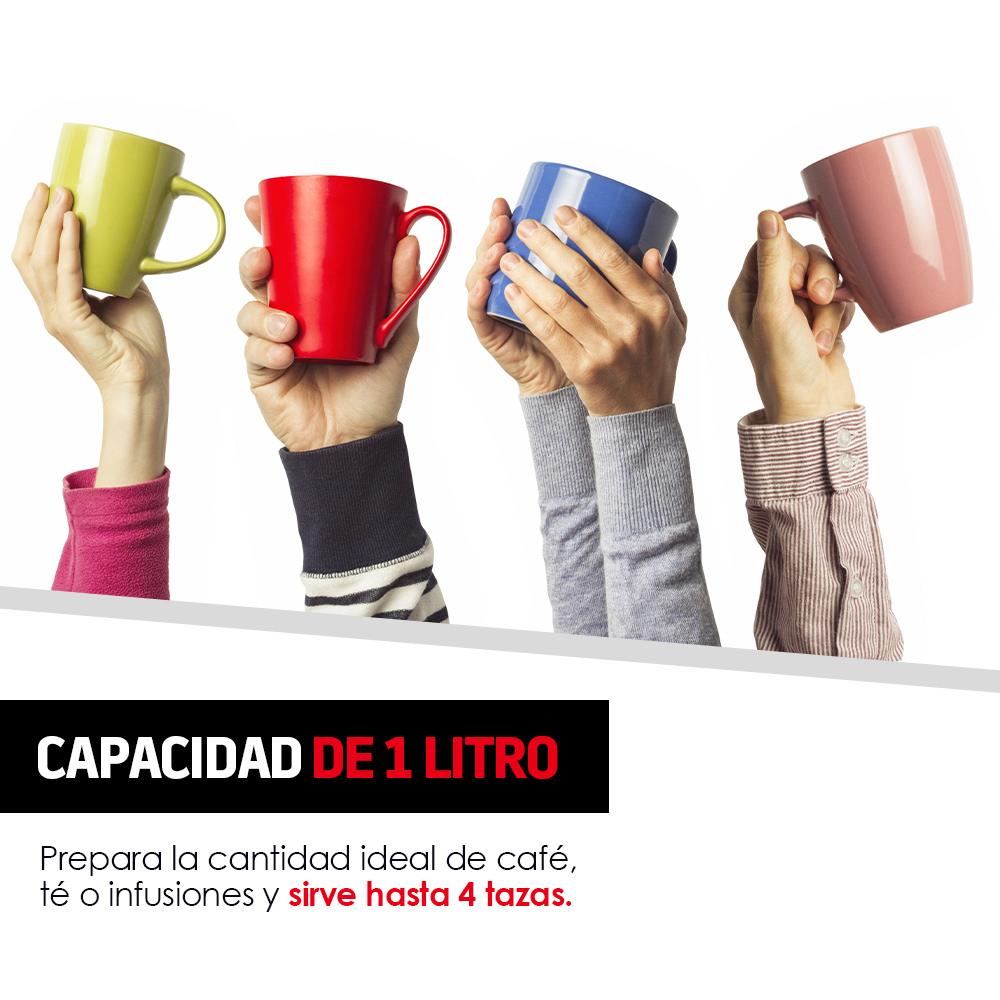 Prensa Francesa de Vidrio Para Café y Té 1 Litro Redlemon 