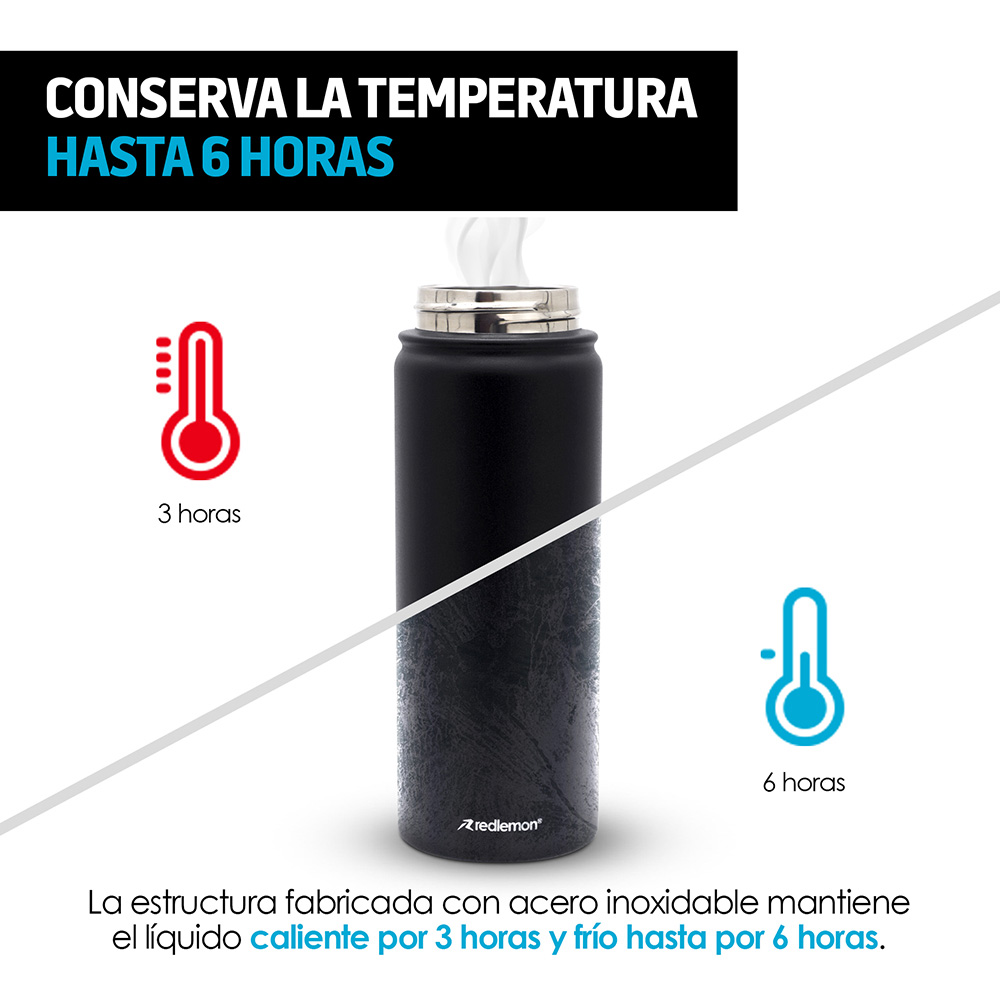 Termo Vaso Termico Infusor de Té Acero Inox 550 ml Redlemon
