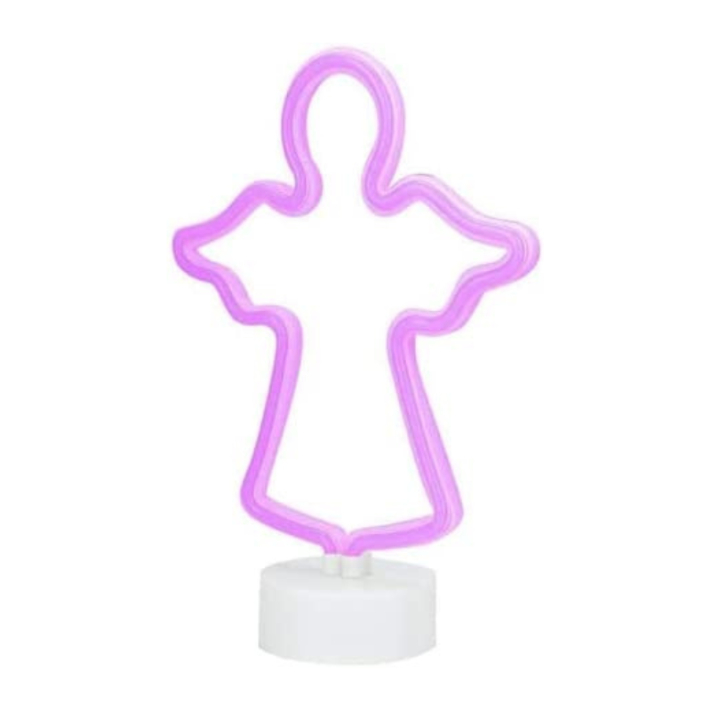 Lámpara de Luz LED - Comercializadora AJR - Luz Neón con Diseño de Ángel - Rosa