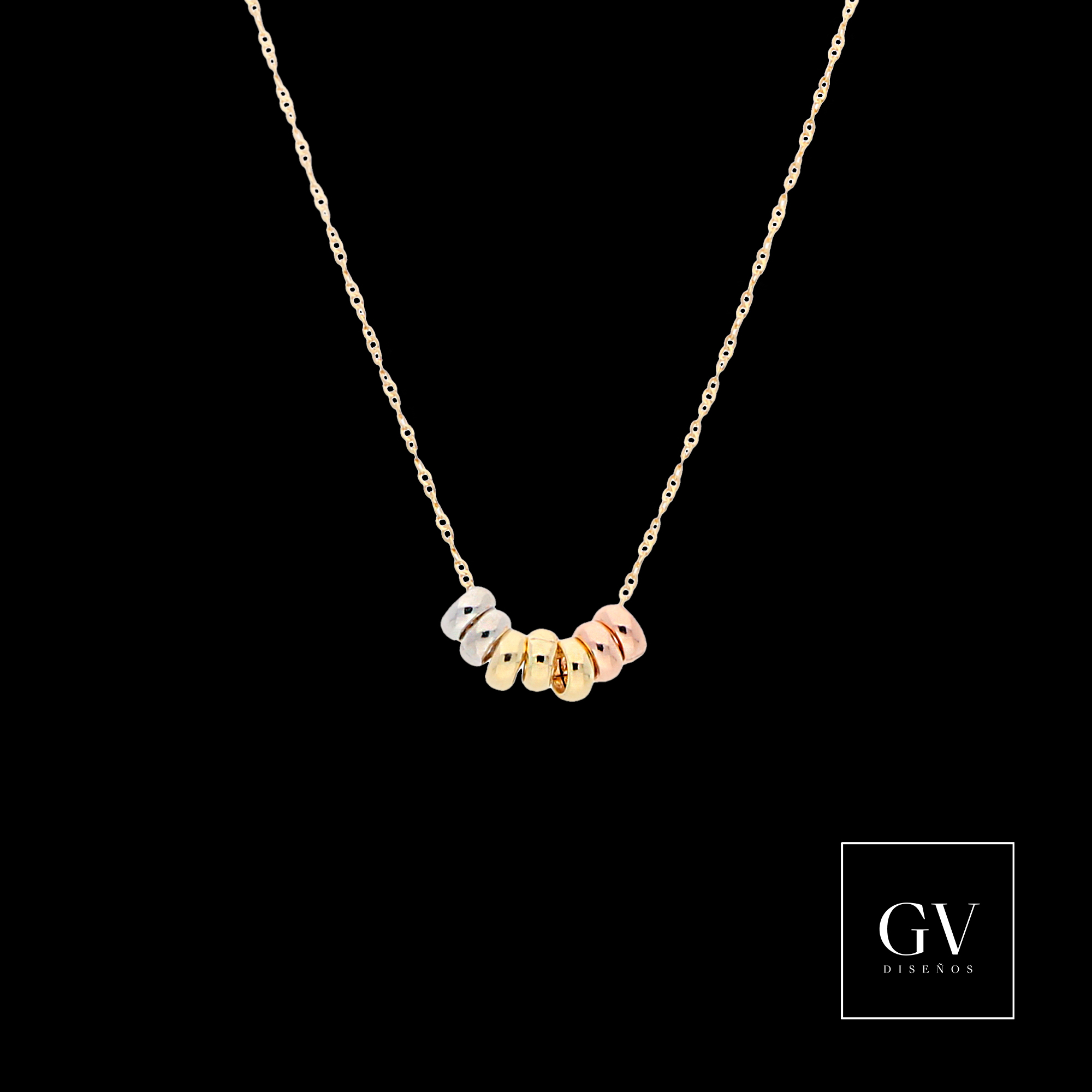 Collar Gargantilla Oro 10 Kilates Aros Semanario