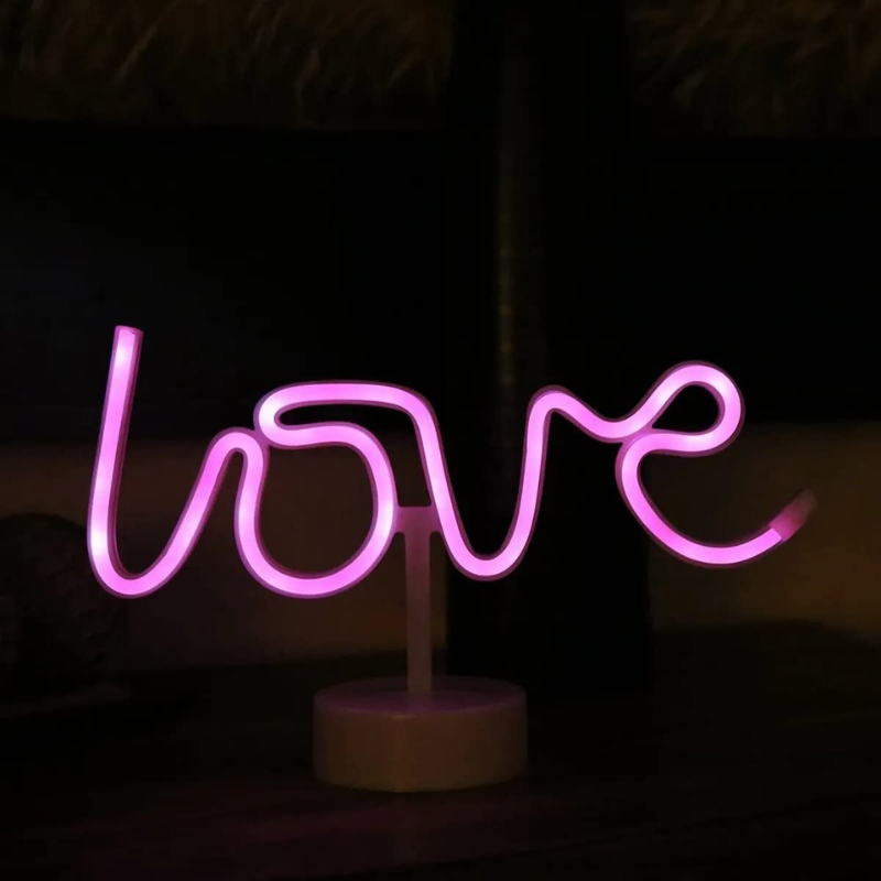 Lámpara de Luz LED - Comercializadora AJR - Luz Neón - LOVE - Rosa