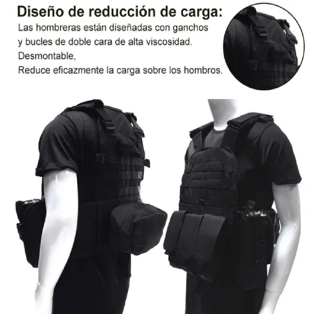 Chaleco Táctico Militar Para Airsoft, Negro