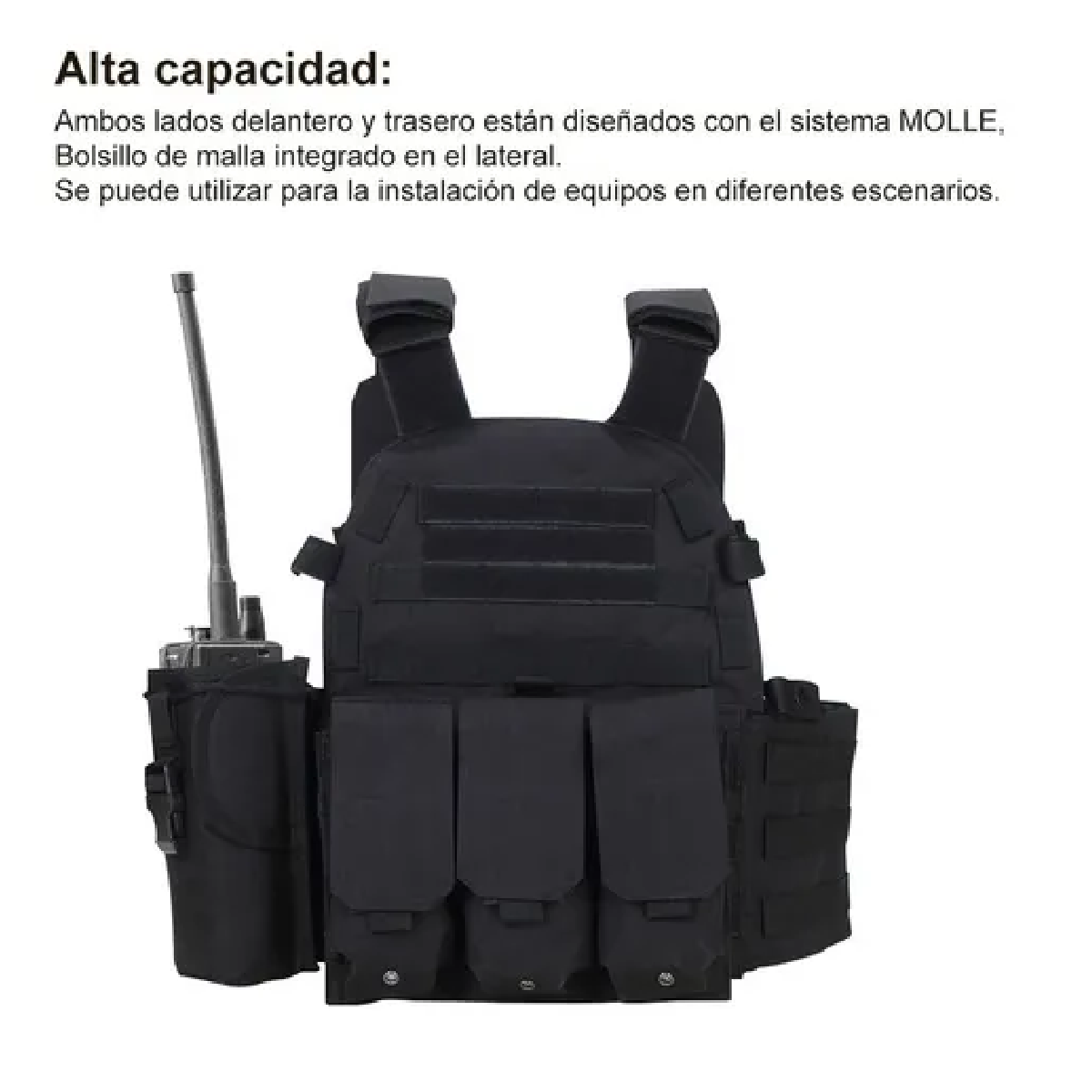 Chaleco Táctico Militar Para Airsoft, Negro
