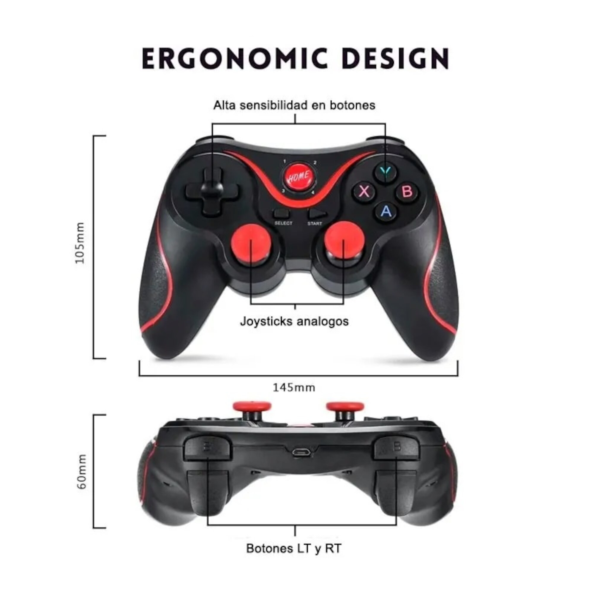 Control Inalámbrico Bluetooth Joystick Para PC Celular X3