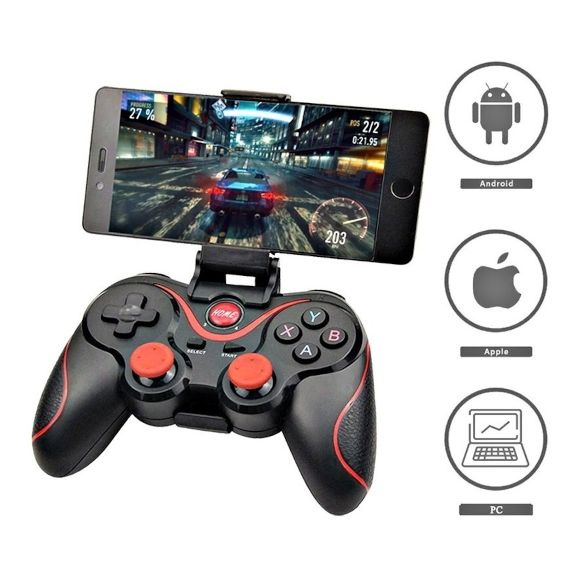 Control Inalámbrico Bluetooth Joystick Para PC Celular X3