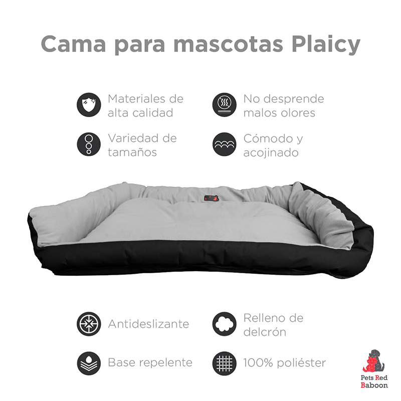 Camitas para Mascotas Modelo Plaicy, Cama para Perro Mediano Antiestrés Marca Pets Red Baboon