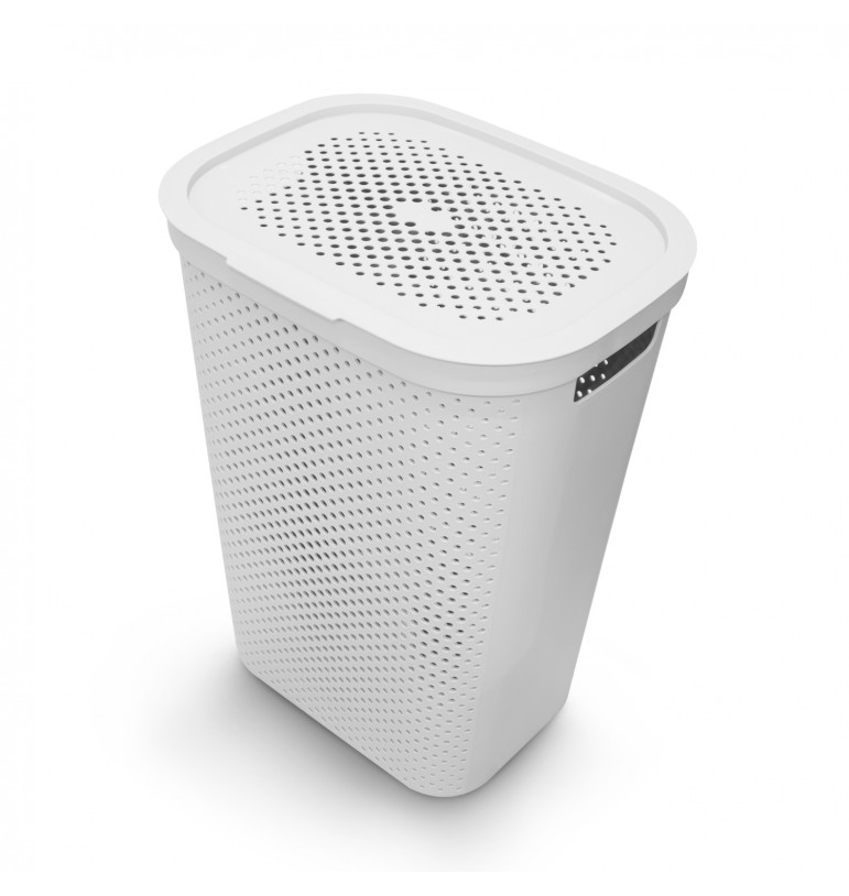 Cesto para ropa sucia con tapa canasta blanco 