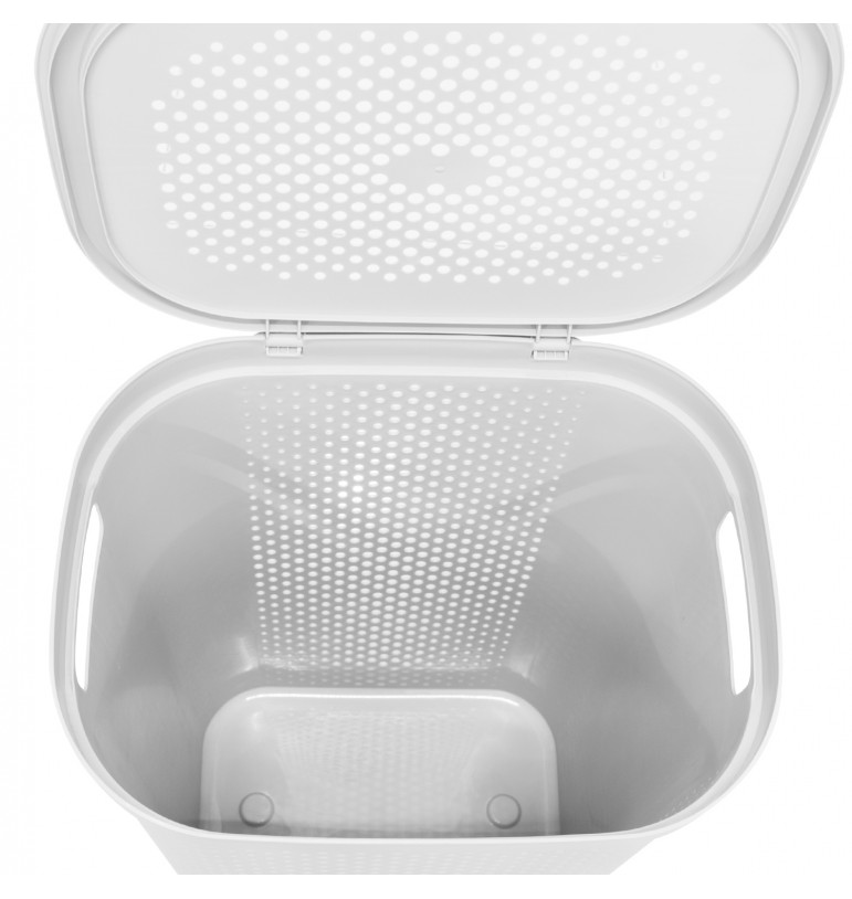 Cesto para ropa sucia con tapa canasta blanco 