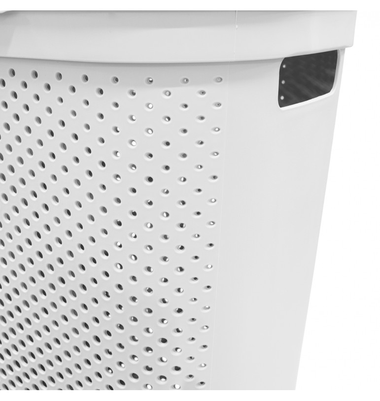 Cesto para ropa sucia con tapa canasta blanco 