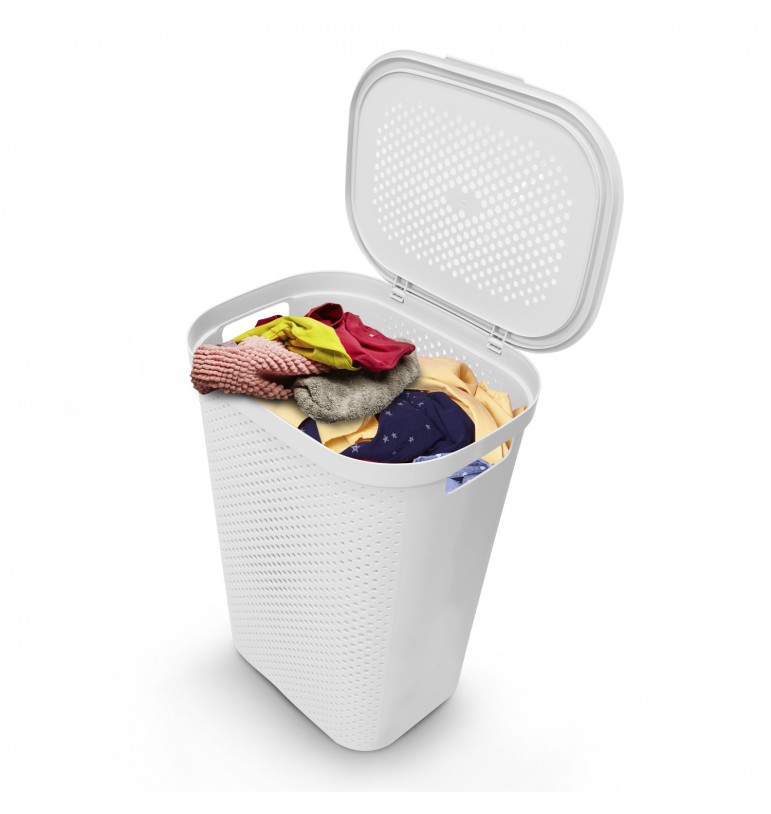 Cesto para ropa sucia con tapa canasta blanco 