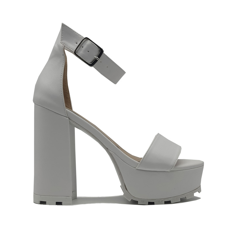 Tacones Zapatillas 1010  EVAG Blancas Chunky Altas Cómodas Mujer Fiesta Plataforma