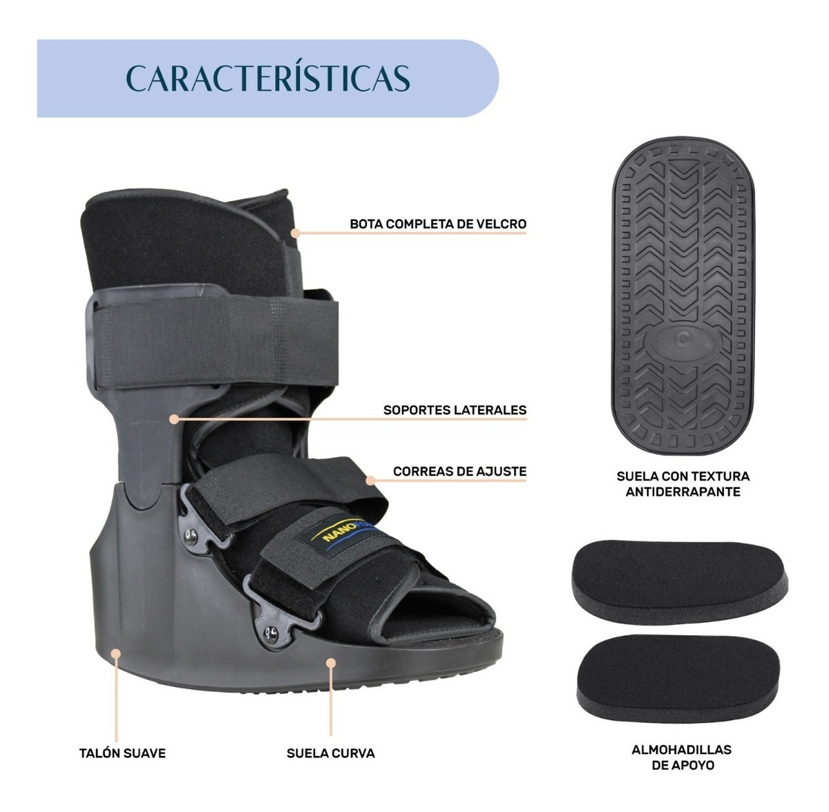 Bota Ortopedica Corta Inmovilizador Tobillo Ferula Walker MED