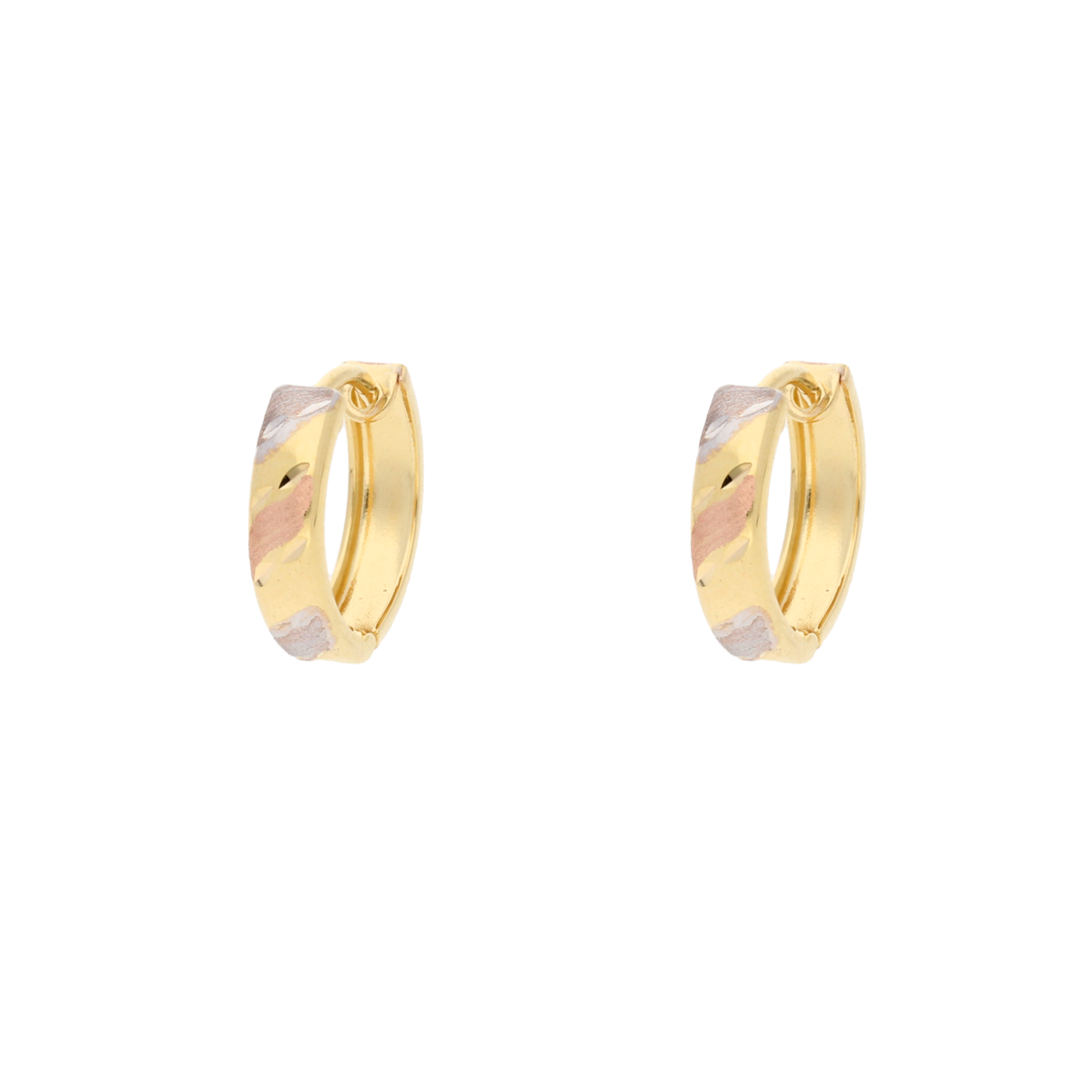 Aretes Oro Italiano 14k Facetados Huggies – JOYERÍA GV DISEÑOS